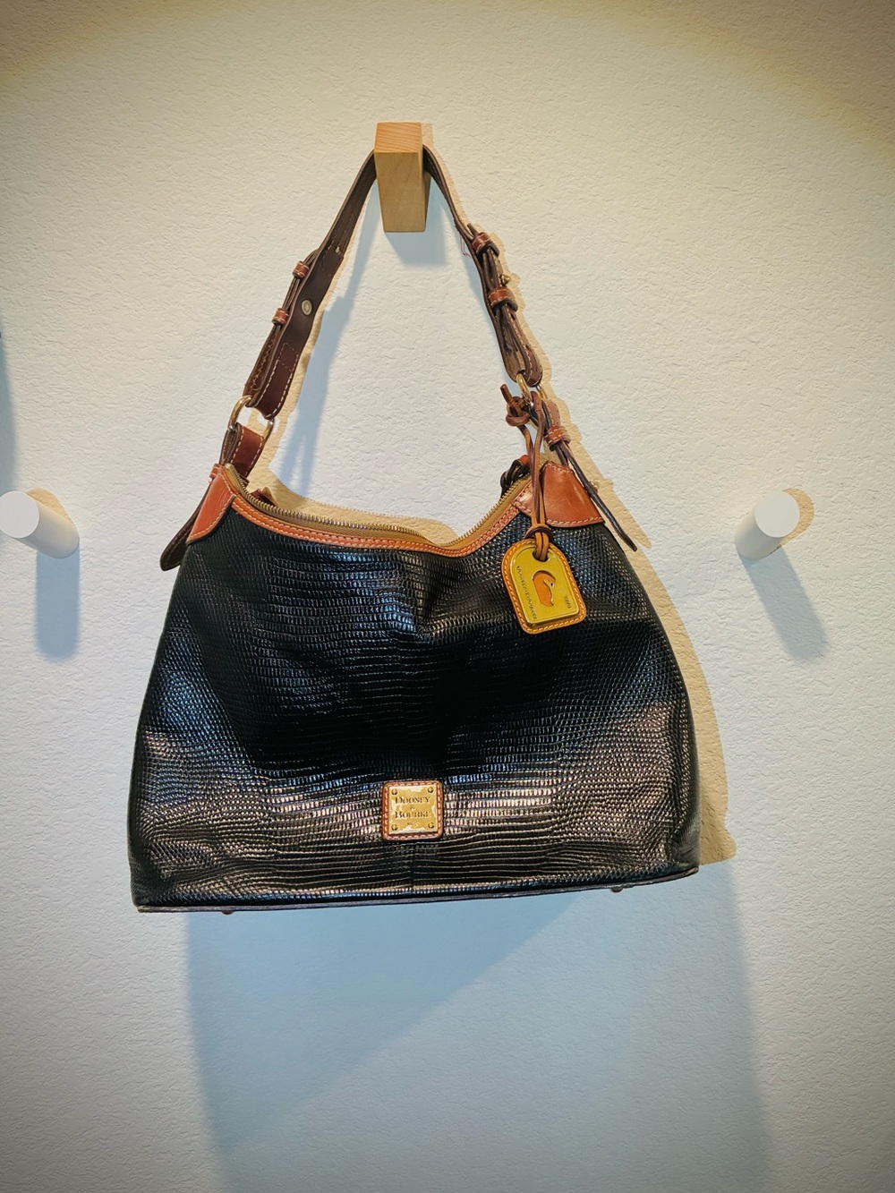 Black & Brown Leather Shoulder Bag